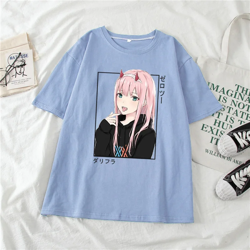 

2023 Summer New Harajuku Style Japanese Anime T-shirt Street Style Casual Girls Students Anime Pattern Print Cartoon T-shirt