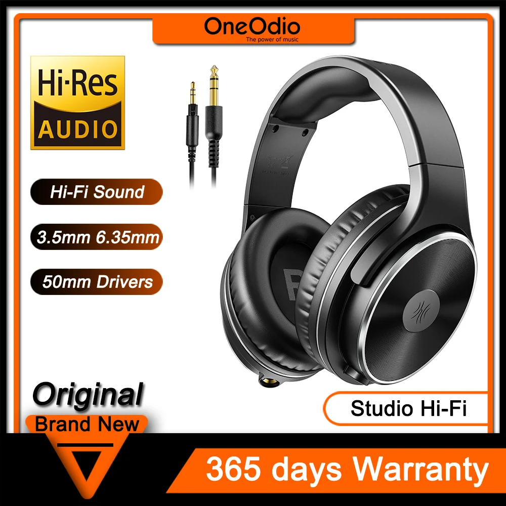 

Oneodio Studio HI-FI Headphones High-Resolution Sound Deep Bass Wired Headset with 50mm Neodymium Drivers Ideal for Music Create