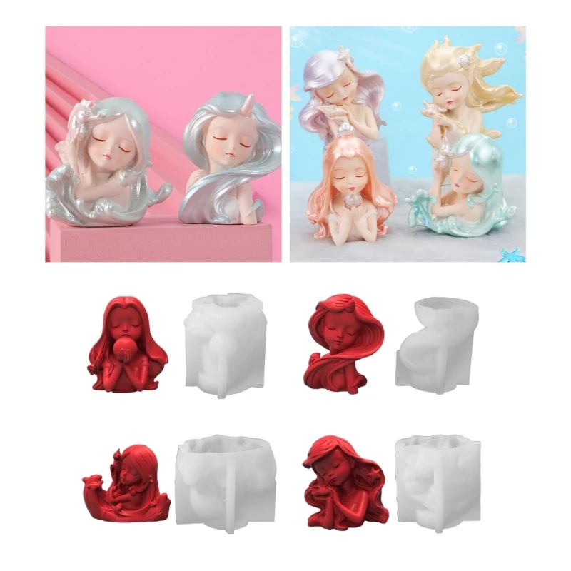 

Силиконовые формы для изготовления свечей, океанские девушки эпоксидной смолы литья формы для изготовления свечей домашние декорации 124A