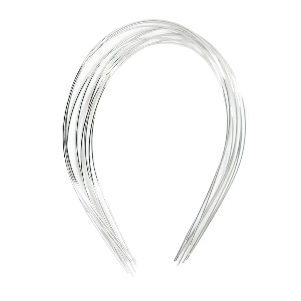 2X 10 ШТ. СЕРЕБРЯНАЯ Лента для волос металлическая повязка на голову CRAFT TIARA BASE HAIR BANDS