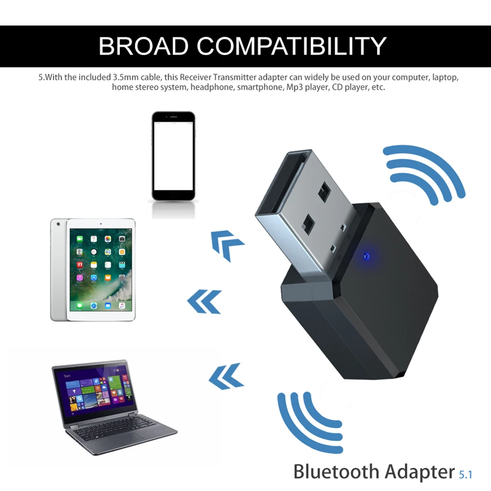 Беспроводной аудиоприемник KN318 портативный автомобильный Bluetooth-совместимый BT 5 1