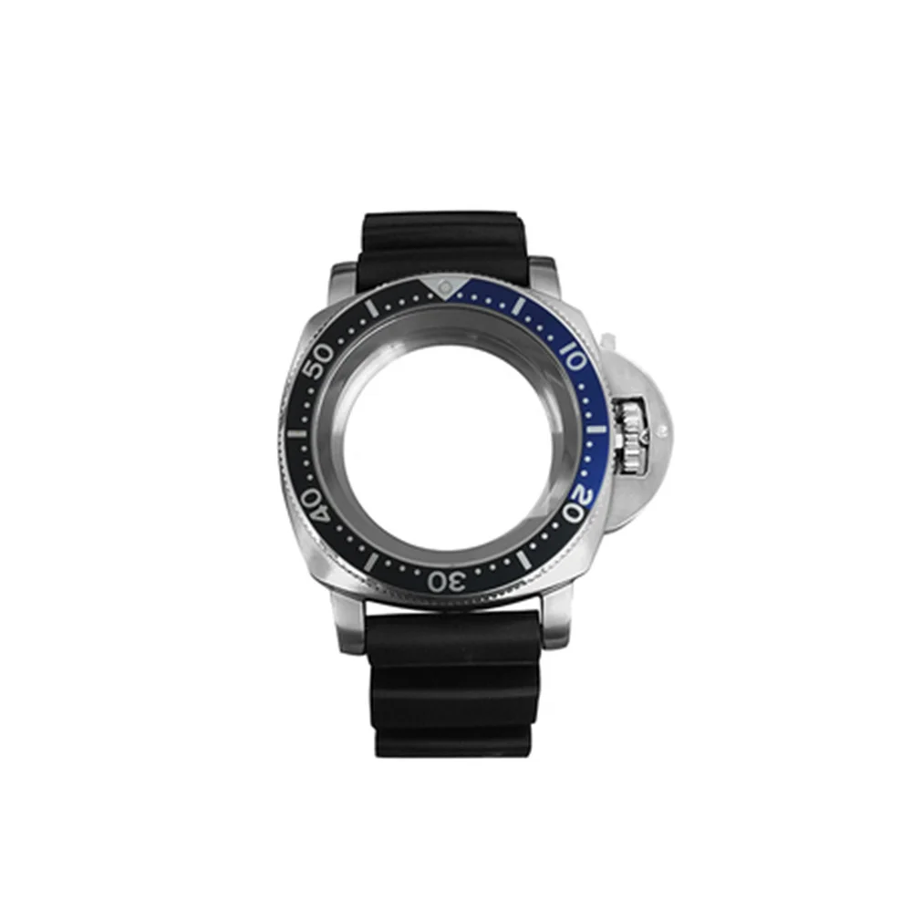 

42MM Watch Case Bezel Steel Inner Ring Black Rubber Strap for NH35/NH36/4R/7S Watch Movement Modification Kit