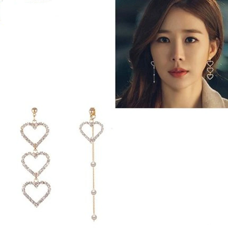 

YOO IN NA Tassels Love Sweet Spring Korean Cute Elegant For Women Earrings pendientes brincos fashion jewelry