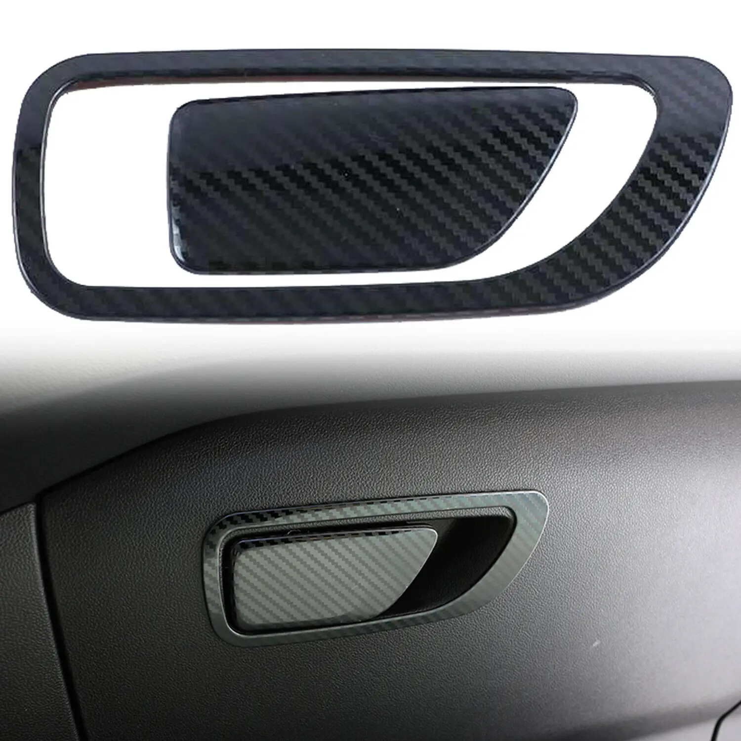 

Углеродное волокно Co-pilot коробка для хранения ручка Крышка для Ford Bronco Sport / Escape