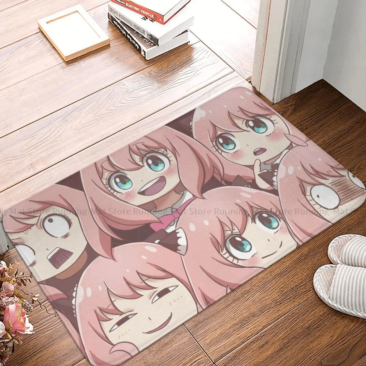 

Spy X Family Anime Kitchen Non-Slip Carpet Anya Forger Face Kawaii Living Room Mat Welcome Doormat Floor Decoration Rug