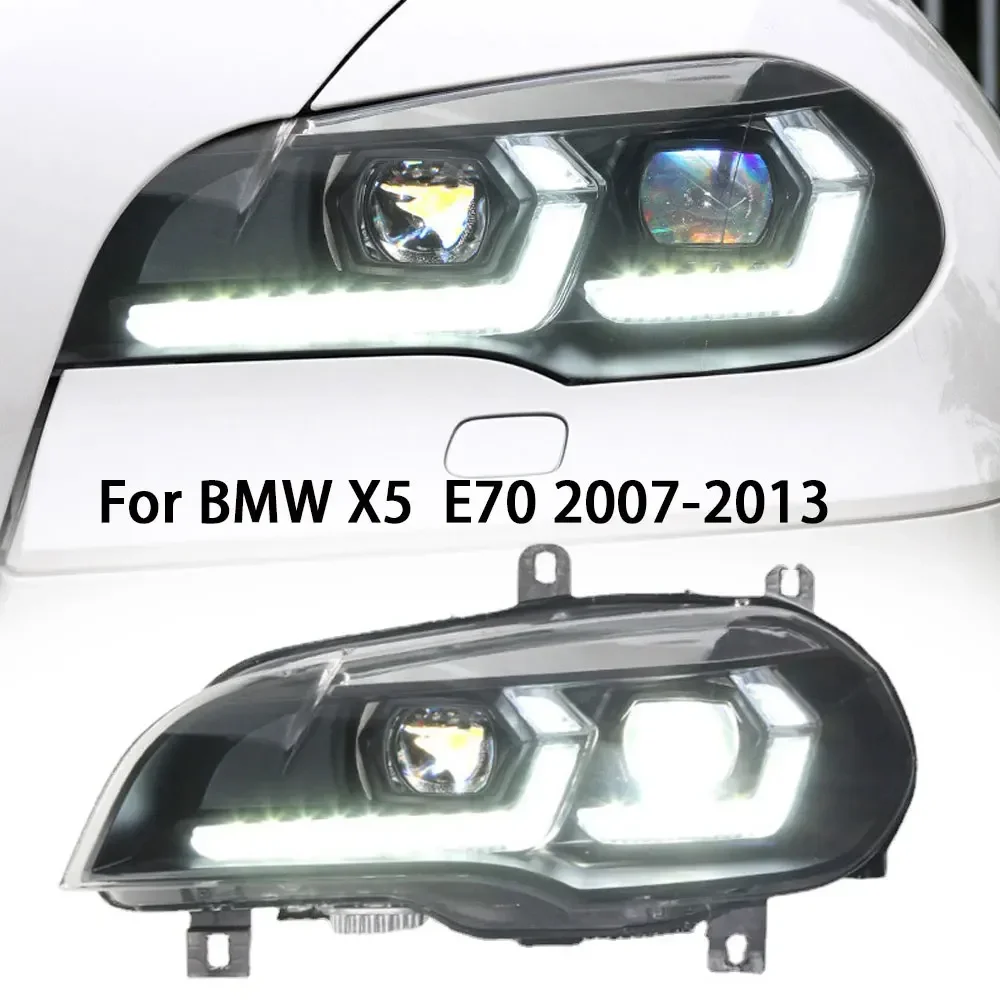Автозапчасти для BMW X5 E70 фары 2007-2013 двойной L стиль 2023 сменный DRL-проектор
