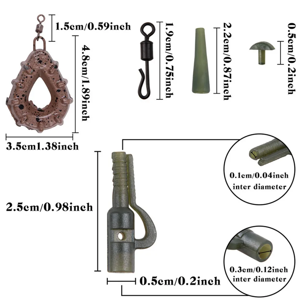 6 шт. предварительно привязанные крючки для ловли карпа со свинцовым сердечником