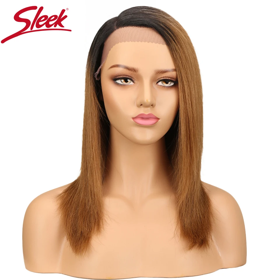 Sleek Colored Lace Human Hair Wigs For Women Straight Remy Brazilian Hair Wigs Brown Ombre Lace Front Wigs PrePlucked Lace Wigs