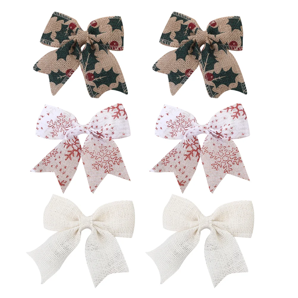 

Bows Christmas Bow Burlap Ribbon Tree Wreath Miniornaments Decoration Jute Natual Gift Sewing Bowknot Topperwreaths Diy