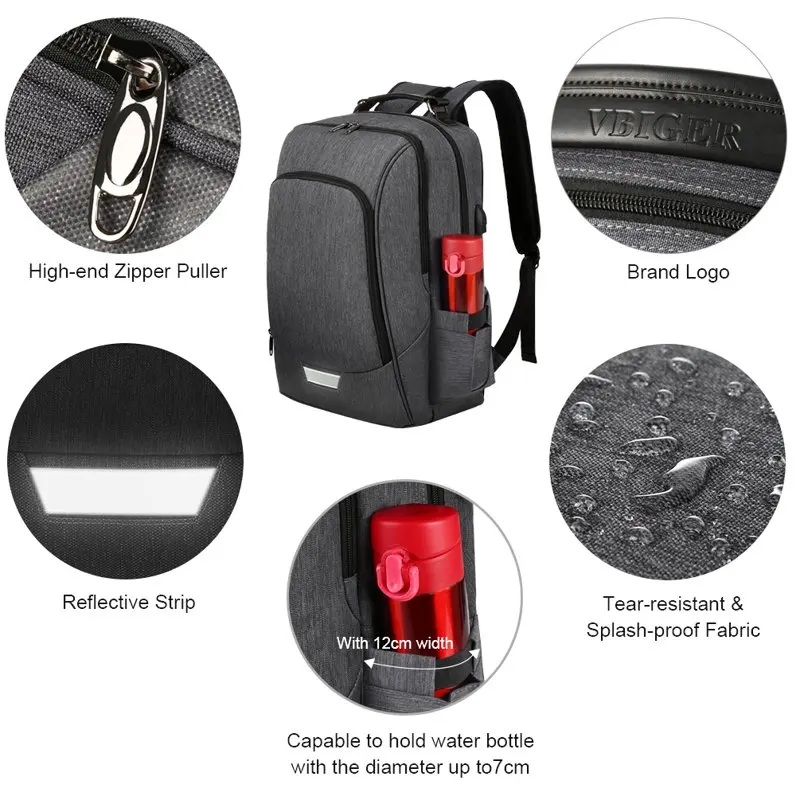 Travel Laptop Backpack Water Resistant Anti-Theft School Bag with Usb Charging Port and Lock, 17 inch Computer Business Backpack