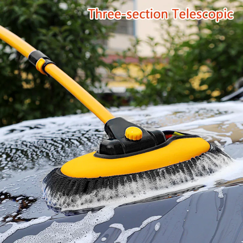 

2022 Car Cleaning Brush Wash Wheel Brush Telescoping Long Handle Cleaning Kit Wash Supplies Mop Chenille Broom Auto Accessories