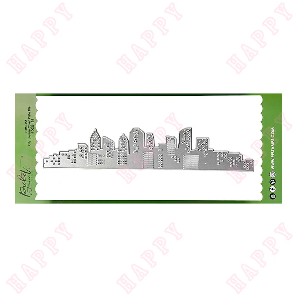 

Metal Cutting Dies City Skyline Cover Plate Decoration DIY Scrapbooking Diary Album Paper Craft Template Embossing Handmade 2022
