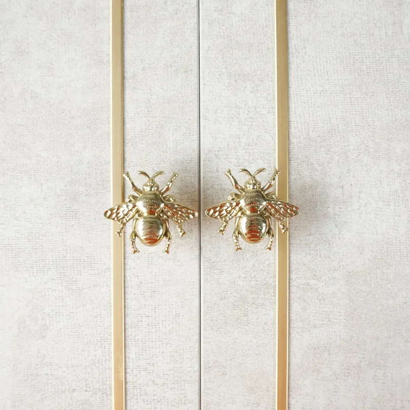 Латунные мебельные ручки в скандинавском стиле с Пчелой одно отверстие ящик