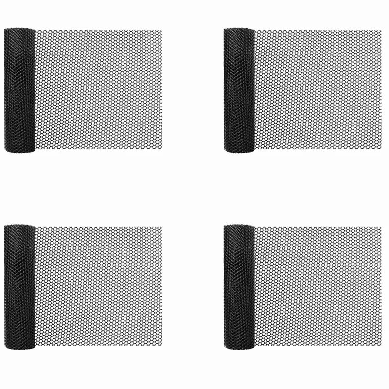 

4 Pcs 15.7 Inch X 10FT Plastic Chicken Fence Mesh,Hexagonal Fencing Wire For Gardening, Poultry,Chicken Wire Frame Black