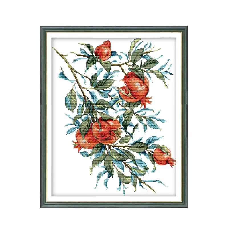 

Pomegranate cross stitch kit 14ct 11ct count print canvas stitches embroidery DIY handmade needlework plus