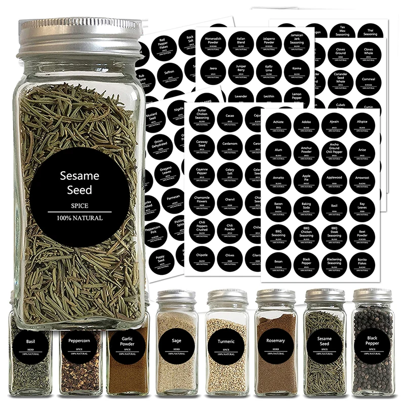 

8 Sheets Blackboard Labels Reusable Spice Stickers Chalkboard Jam Jar Bottle Tags Kitchen Labels