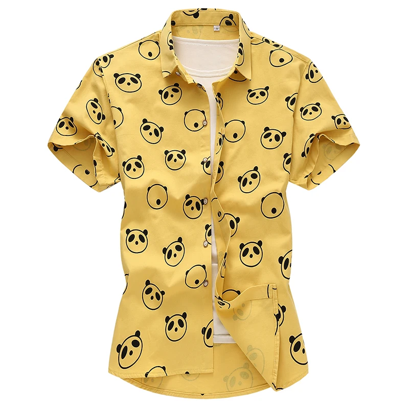 

Fashion Korea Design Hawaii Beach Short Sleeve Casual Shirts Men's Print Blouse 2022 Summer Clothes OverSize 5XL