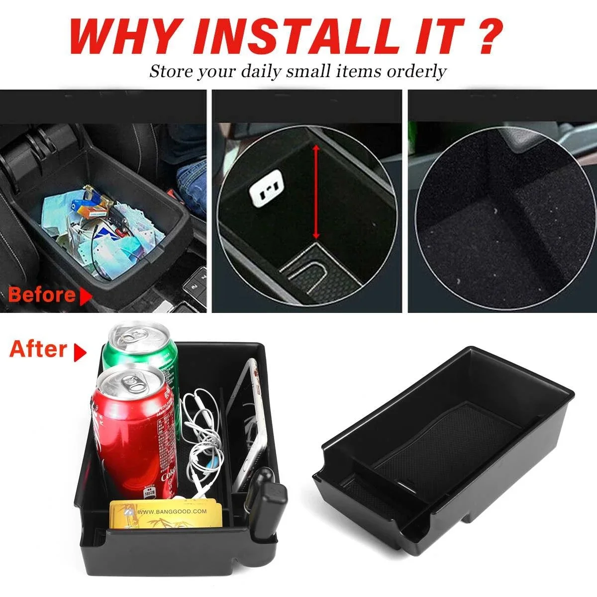 Центральный подлокотник автомобиля ящик для хранения органайзер центральной