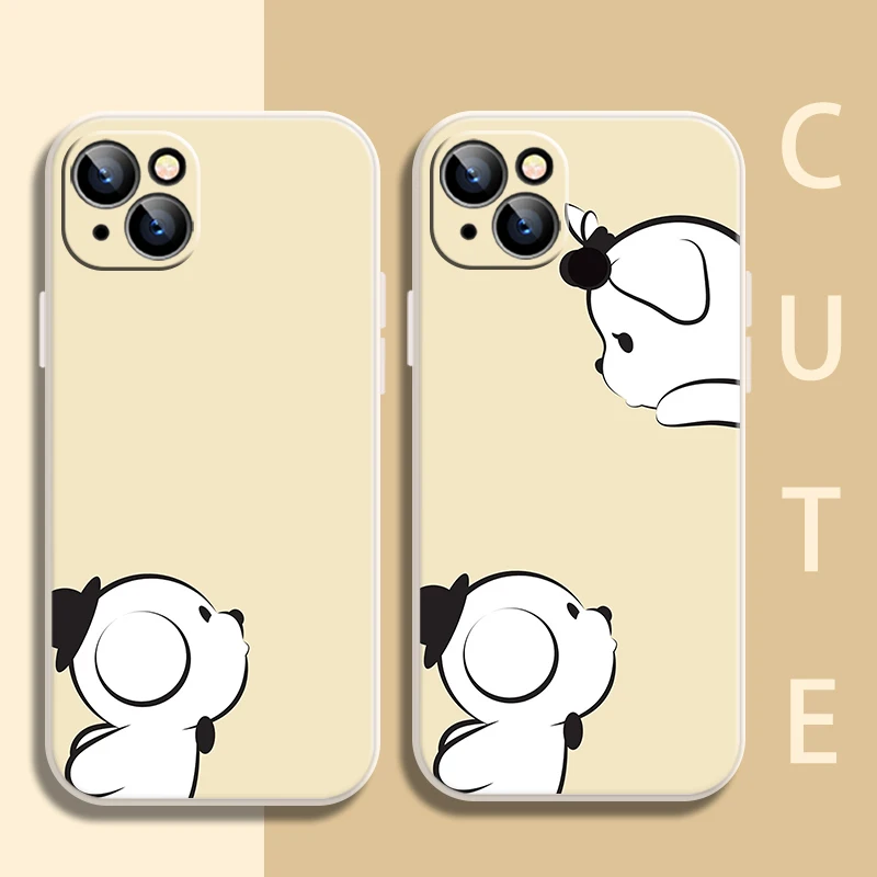 

Cute Couple Phone Case For iPhone 11 12 13 Pro Max 12 13 Mini X XR XS Max 7 8 Plus 6S 6 Plus SE 2020 Dog Protective Case Shell