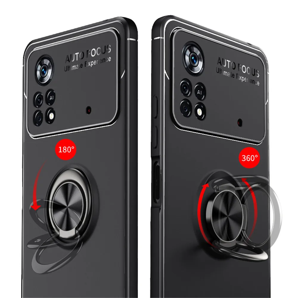 

For Poco X4Pro 5G Case For Poco X4Pro M4 Pro Good Touch Feeling Finger Ring Cover For Poco X4 M3 M4 Pro 4G F3 F2 F1 X3 NFC GT