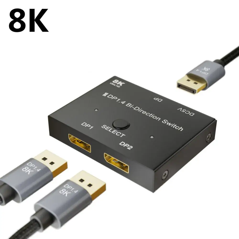 DP 1 4 переключатель адаптер DisplayPort 8K двухсторонний @ 30 Гц 4K 120 сплиттер конвертер ТВ