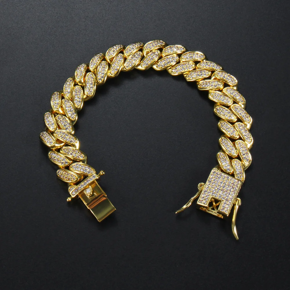 

Hip-hop Men's Bracelet Simple Butterfly Buckle Zircon Cuban Bracelet for Women Unisex Party Jewelry