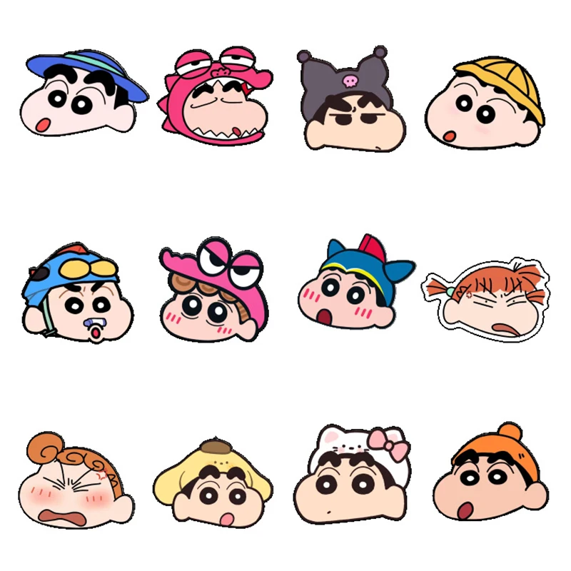 

4cm Crayon Shin-chan Transparent Acrylic Pp Clip Cartoon Hand Account Note Creativity Anime Surrounding Heart Stationery Folder