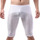 Трусы-боксеры мужские кружевные, пикантное нижнее белье в стиле пэчворк, прозрачные Трусы-стринги, дышащие мужские трусы с мешочком для пениса