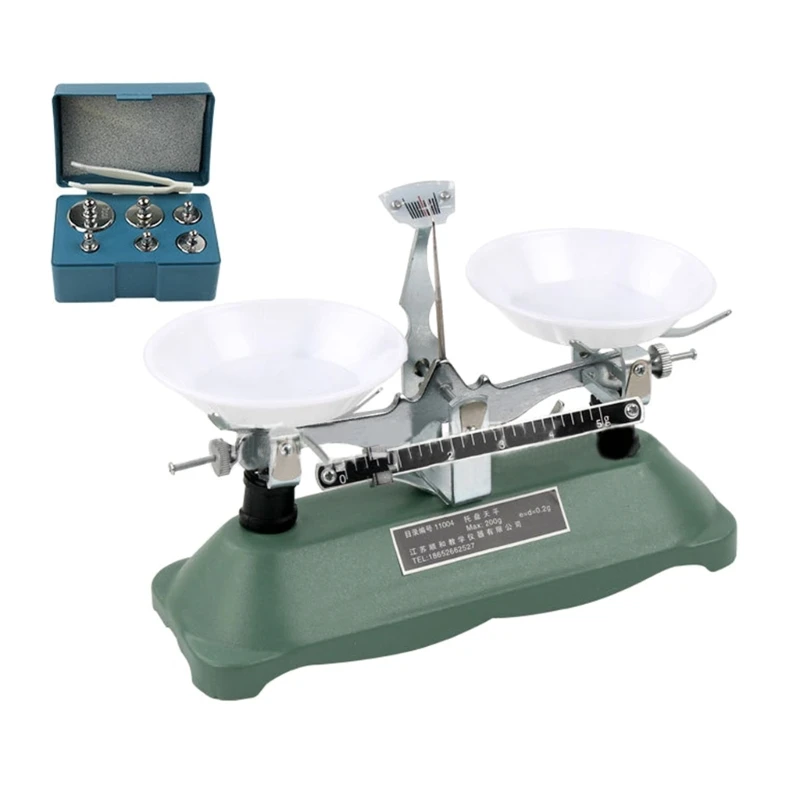 

200g/0.2g Mechanical Lab Tray Balance Scale Balance Scale with Weights Physics Laboratory Teaching Tool