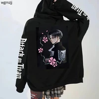 anime hoodies attack on titan printed pullover sweatshirts long sleeve loose streetwear hoodie tops hip hop cosplay clothes