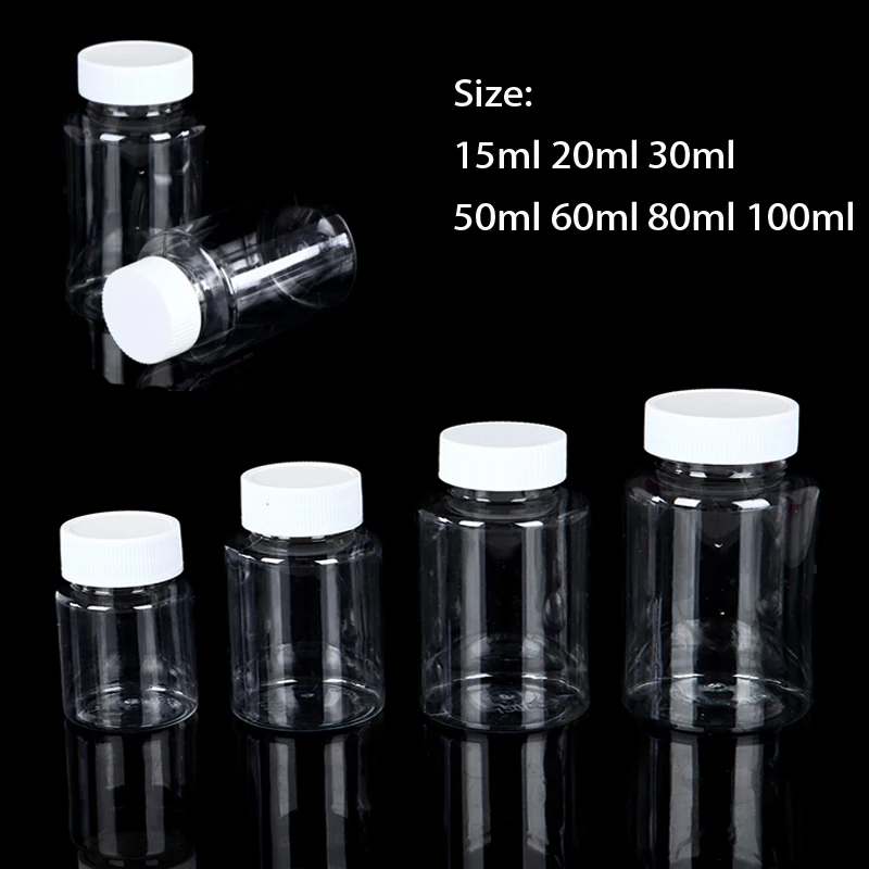 

Clear 60ml Empty Container 20ml Seal 5-30pcs Screw 80ml With Cap Refillable Bottles Bottles 15ml 50ml Plastic 100ml 30ml