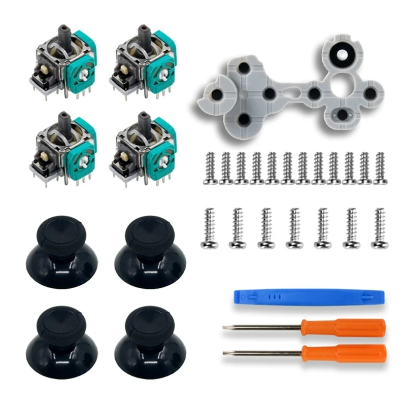 

3D Analog Joystick Sensor Module Cap Controller Repair Part Tool Conductive Silicon Rubber Pad Screw for XBOX-Series S-X