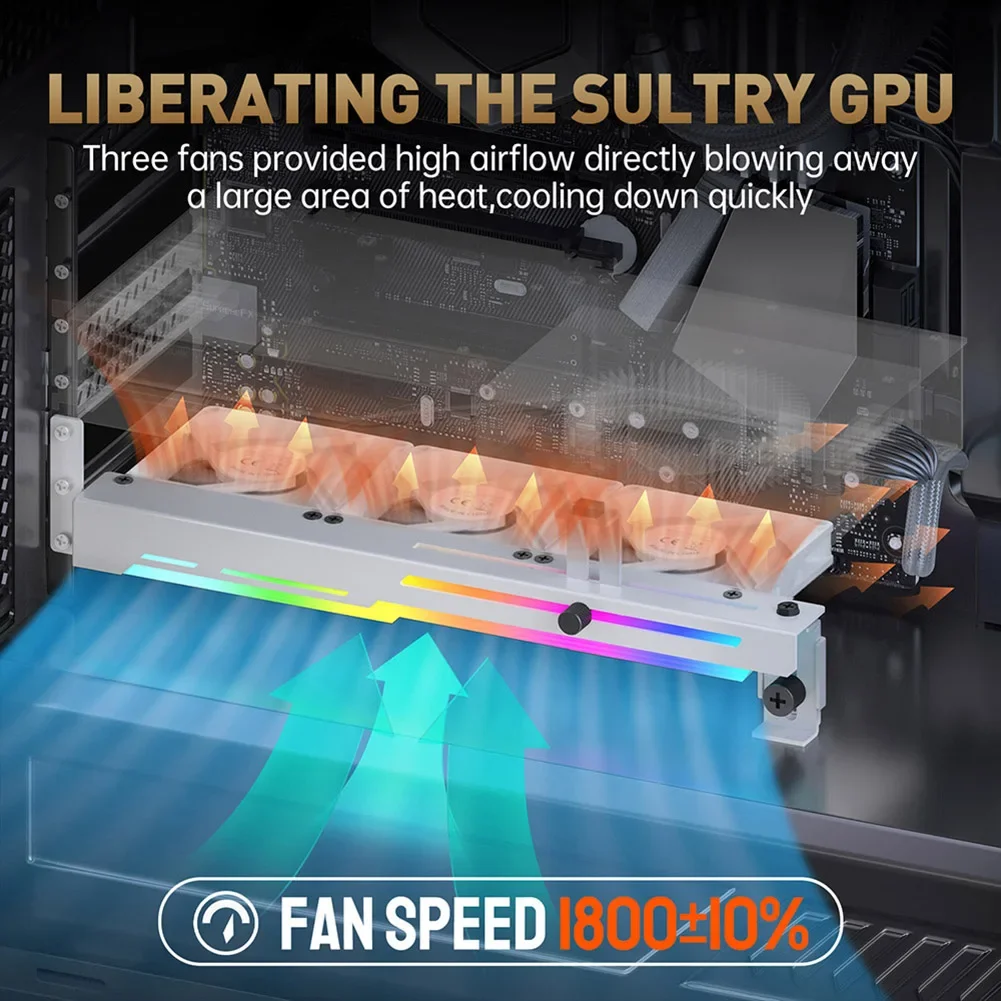 Охладитель графической карты 2 в 1 1800 об/мин 5 В 3 контакта