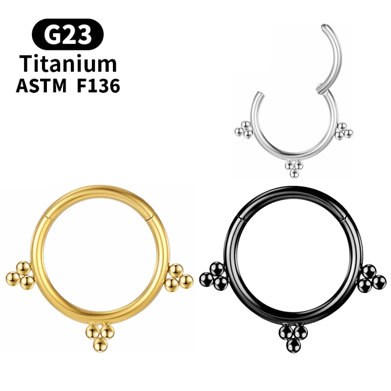 

Nasal septum ring clicker Zircon piercing Cartilage tragus Hinge section industrial Body Jewelry Titanium Women G23 helix Labret