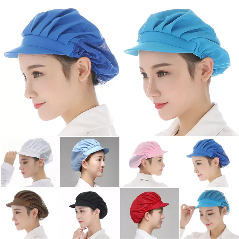 

Dust Cap For Textile Women Men Cap Cooking Hygienic Kitchen Chef Uniform Waiter Work Wear Workshop Resturant Bakery Hats