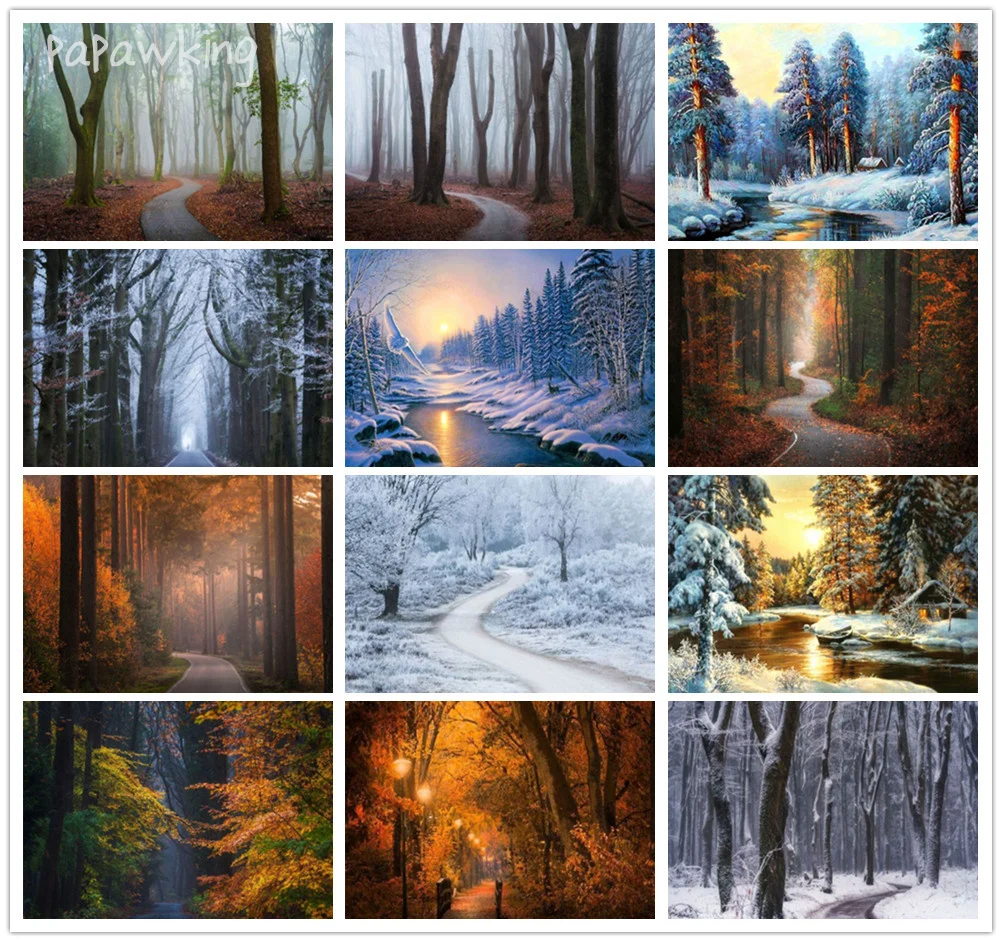 

Diy Diamond Painting Full Diamond Forest Path Pattern Poster Art Rhinestone Cross Stitch Kit Home Mosaic Embroidery Wall Decor