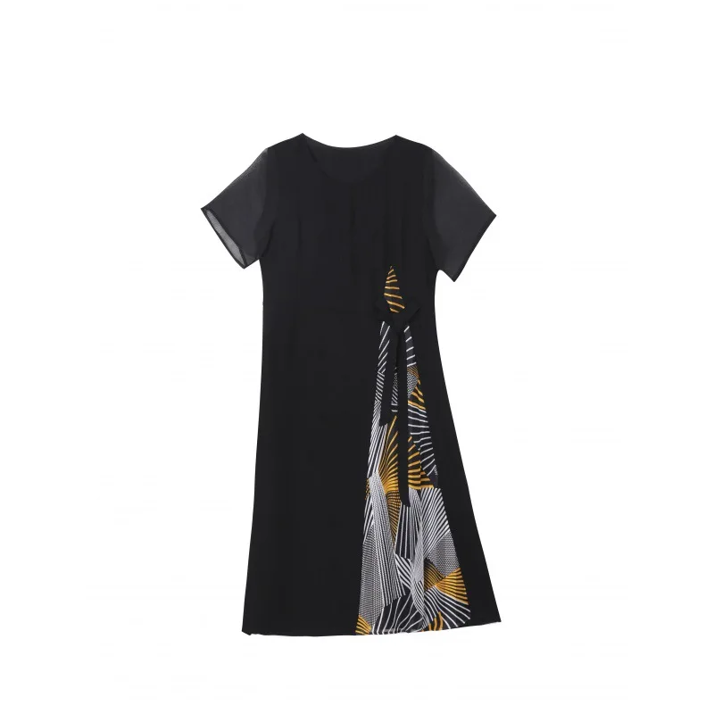 Элегантное черное платье с коротким рукавом женская одежда летние платья 2022