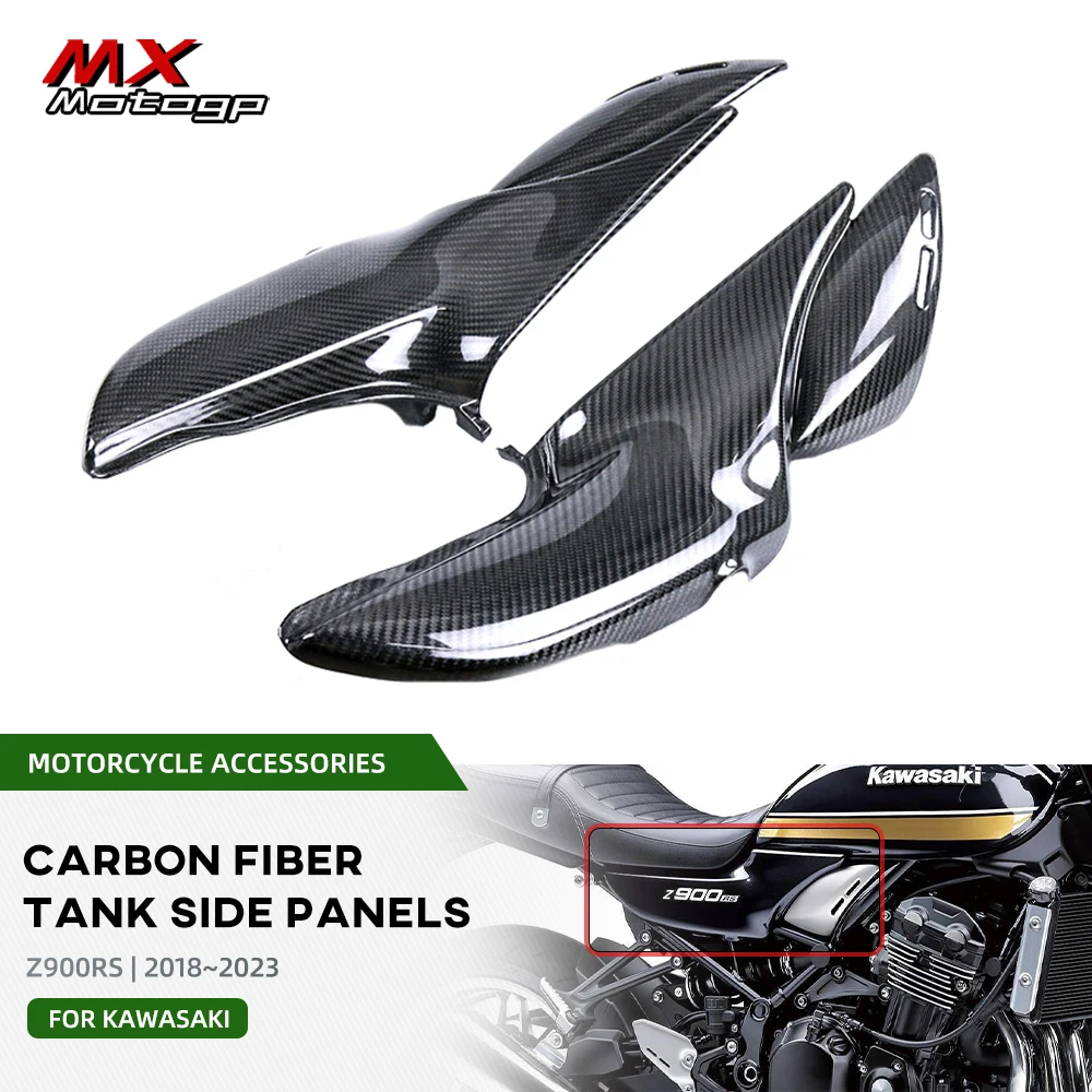 

For KAWASAKI Z900RS 2018-2023 Z900 RS 2022 Motorcycle Carbon Fiber Fuel Tank Side Panels Cover Fairing Kits Accessories