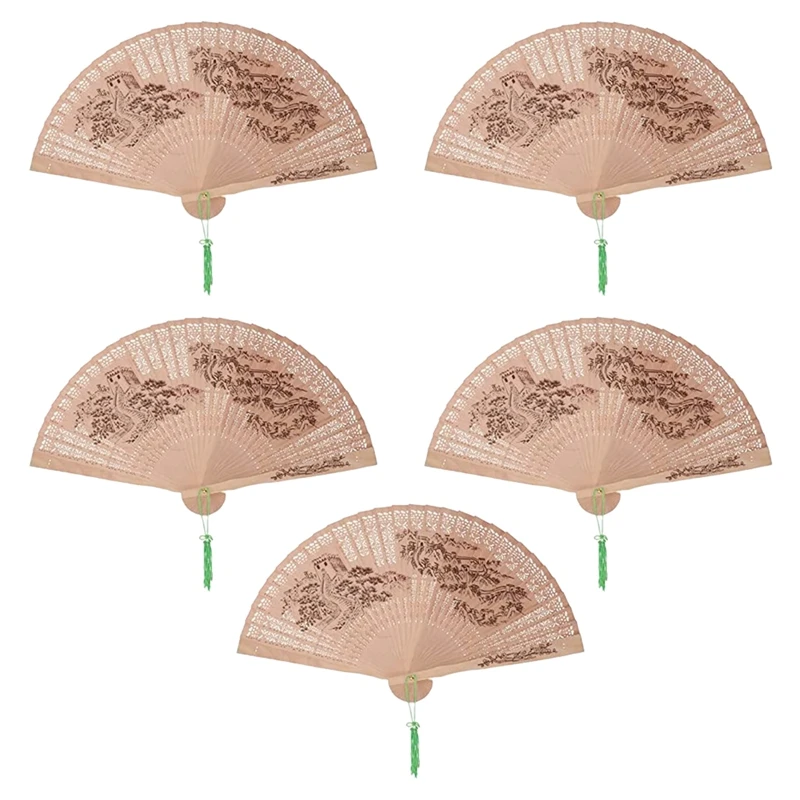 

Wood Fan Chinese Hand Fan In Retro Style, Foldable Hand Fan For Wedding Dance Party