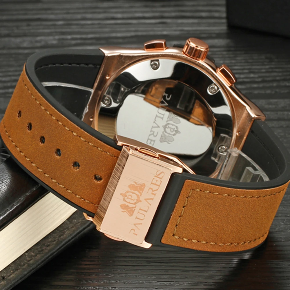 2022 Top Brand New Mens Watches Luxury Multifunction Automatic Self Mechanical Leather Strap Watch Sports Chronograph AAA Clocks |