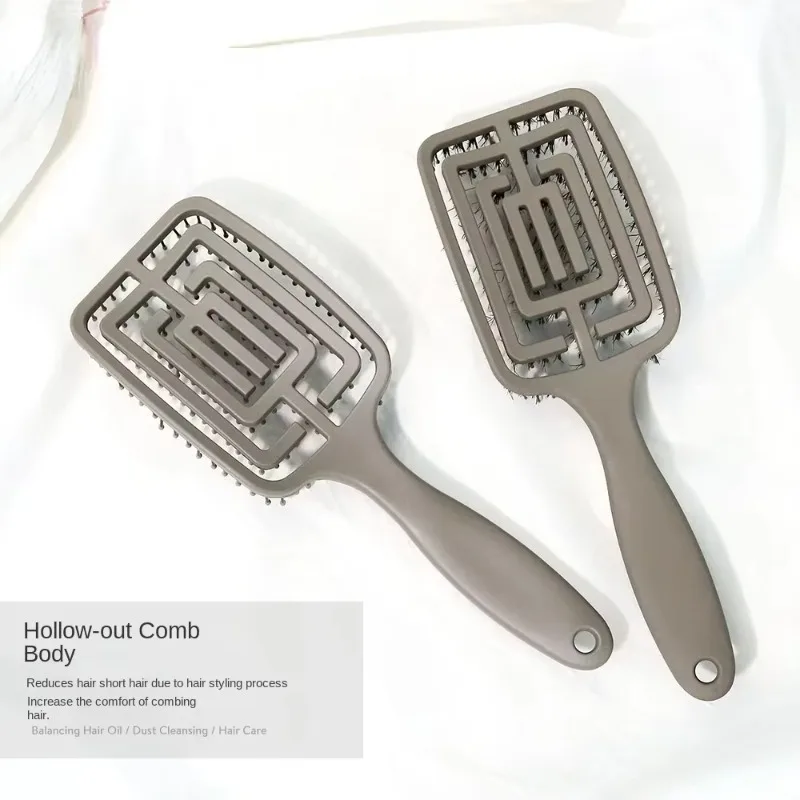 Щетка для волос массажная расческа головы щетина и нейлон женская щетка влажных