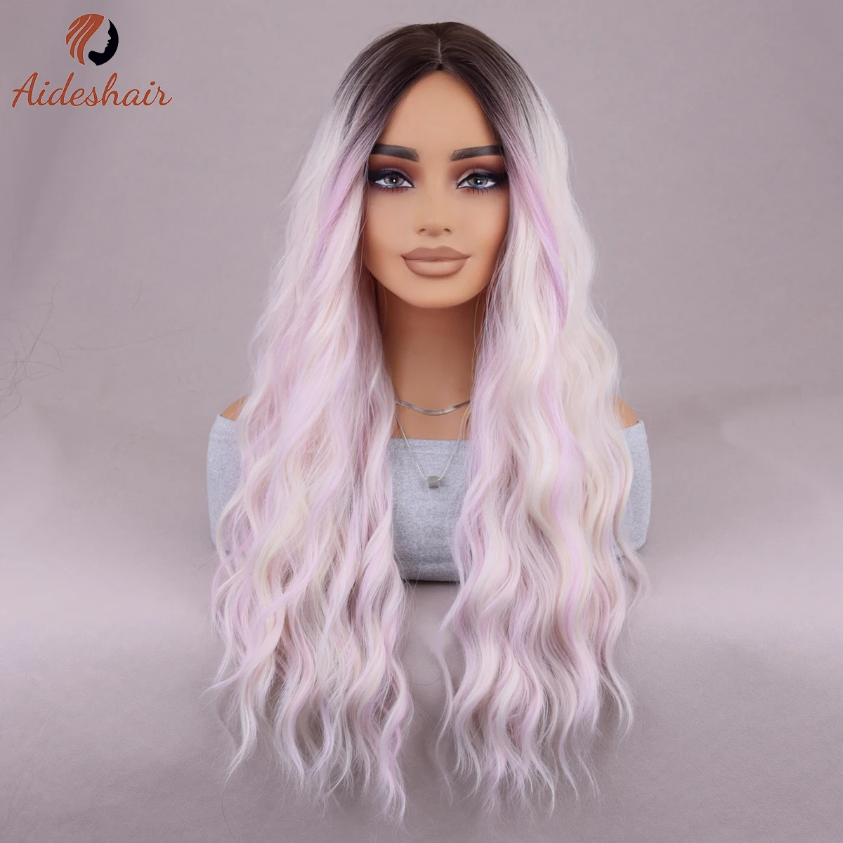 Синтетический парик Aideshair с вьющимися длинными волосами для ежедневного