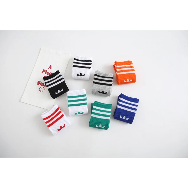 New Fashion High Tube Sports Socks Clover Men and Women Cotton Socks Wild Ins Tide Socks Striped Socks 2023 AD Women Socks
