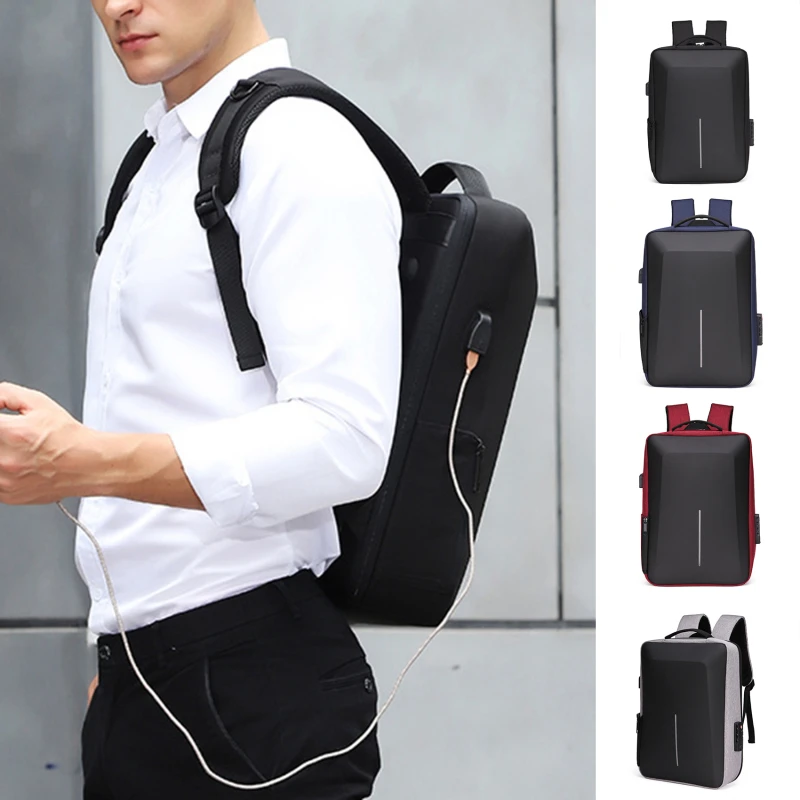

Повседневный мужской рюкзак с жестким корпусом, Вместительная дорожная сумка с защитой от кражи, модная деловая сумка для компьютера для мужчин