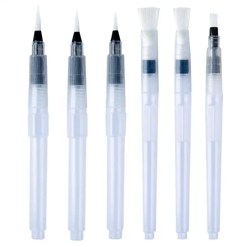 

Water Brush Multipurpose Water Paint Pens 6pcs Water Color Brush Set Easy To Clean Painting Markers For DIY Painting Beginners
