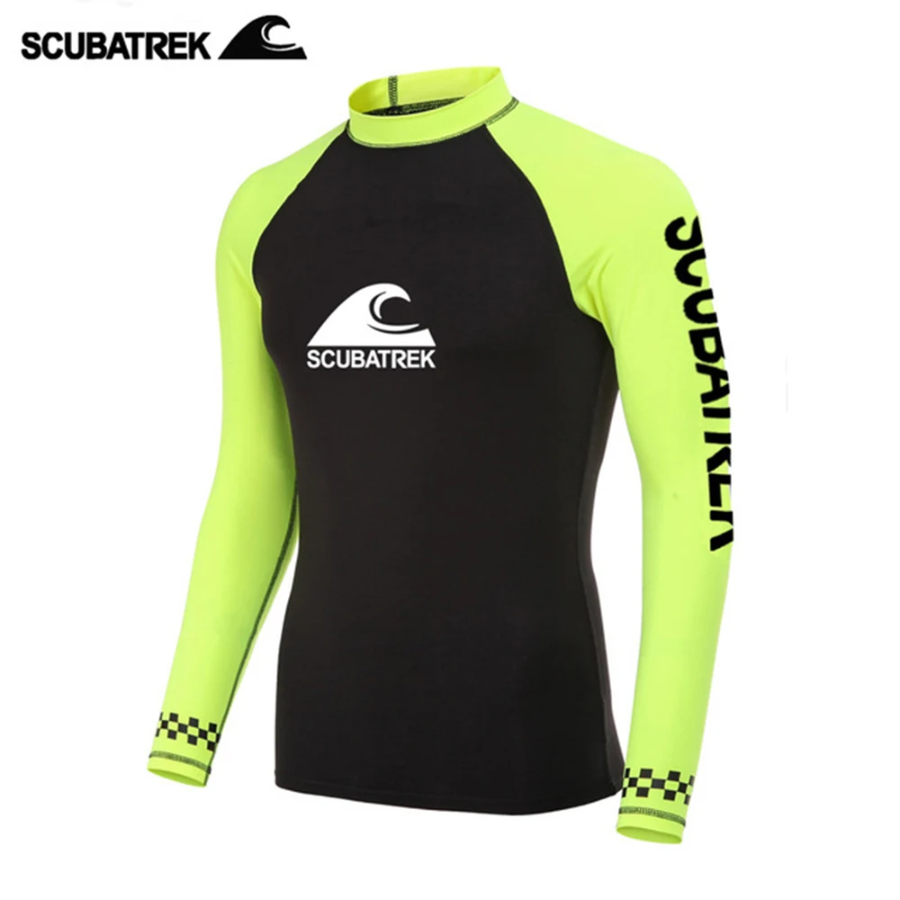 Men Swimsuit Swimming T-shirt Beach UV Protection Swimwear Rash Guard Long Sleeve Surfing Diving Swimsuit Surf Rashguard NEW