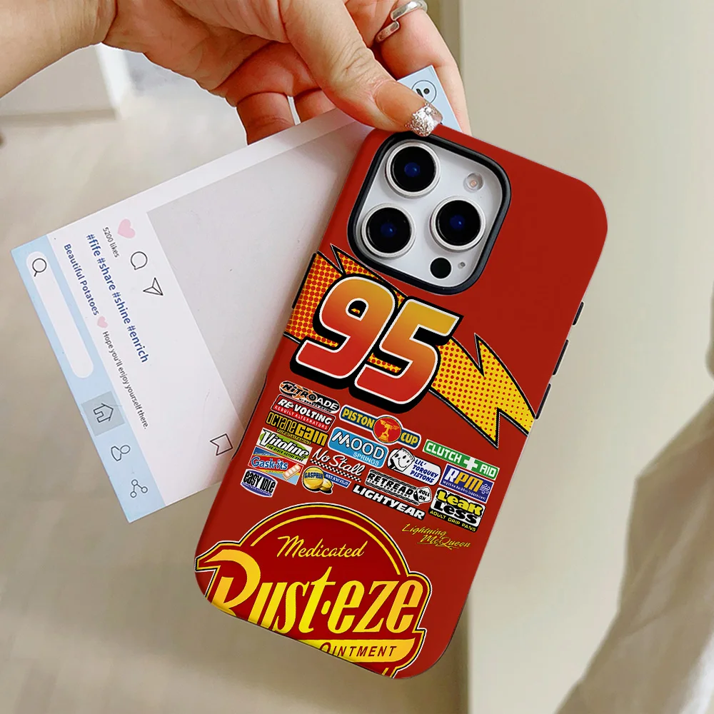 Чехол для телефона Cars Lightning McQueen 95 iPhone 16 15 14 13 12 11 Pro Max Plus магнитная двухслойная