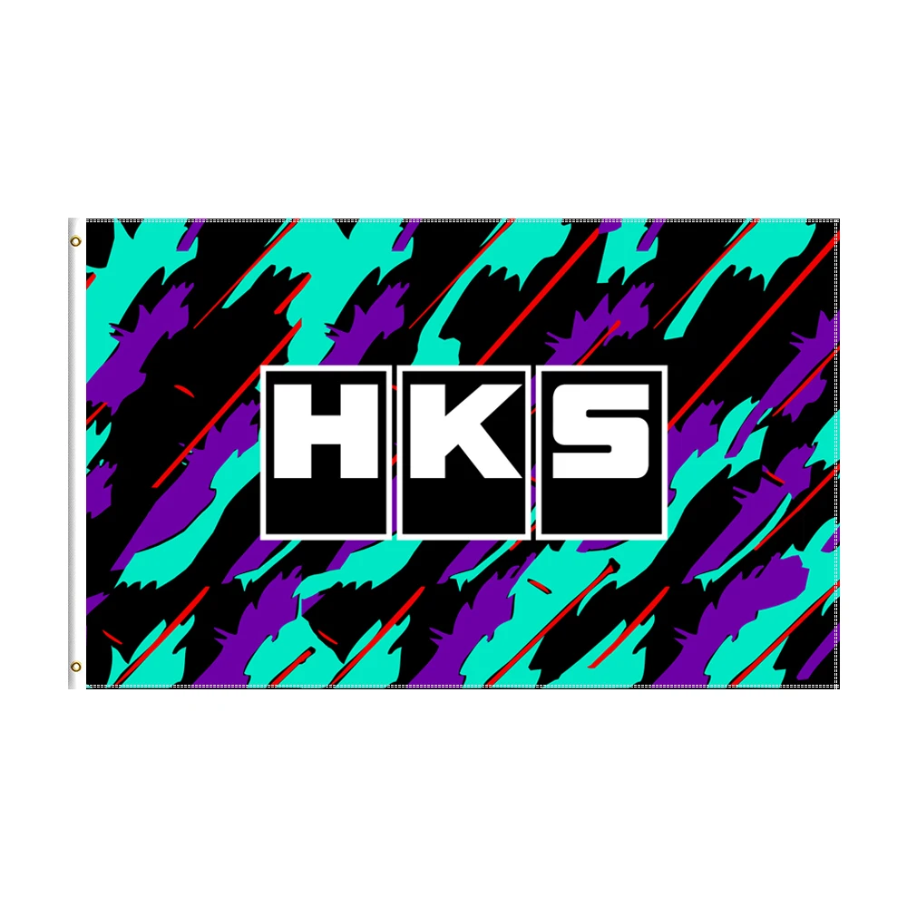 

3x5 Ft HKS Flag Polyester Printed Racing Car Banner For Decor