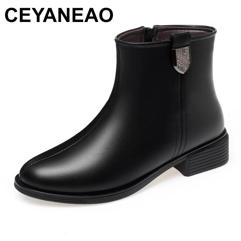 

Women Winter Shoes Boots Large Size 41 42 43 New Round Toe Non-slip Women Snow Boots Wool Warm Mother Short Boots Ladies