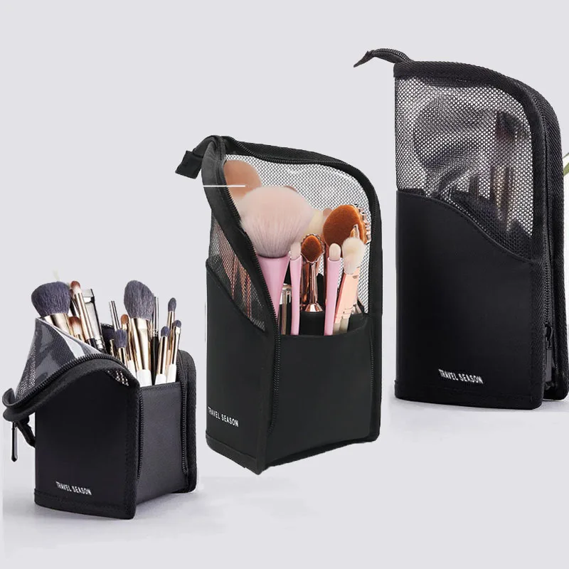 

Toiletry Brush Makeup Portable Travel Holder Zipper Brush Bag Organizer Makeup Waterproof Bag Stand-up Pouch Brush Cosmetic